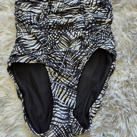 Jordan Taylor ONE-PIECE BATHING SUIT, black and white size 8 - Picture 3 of 8